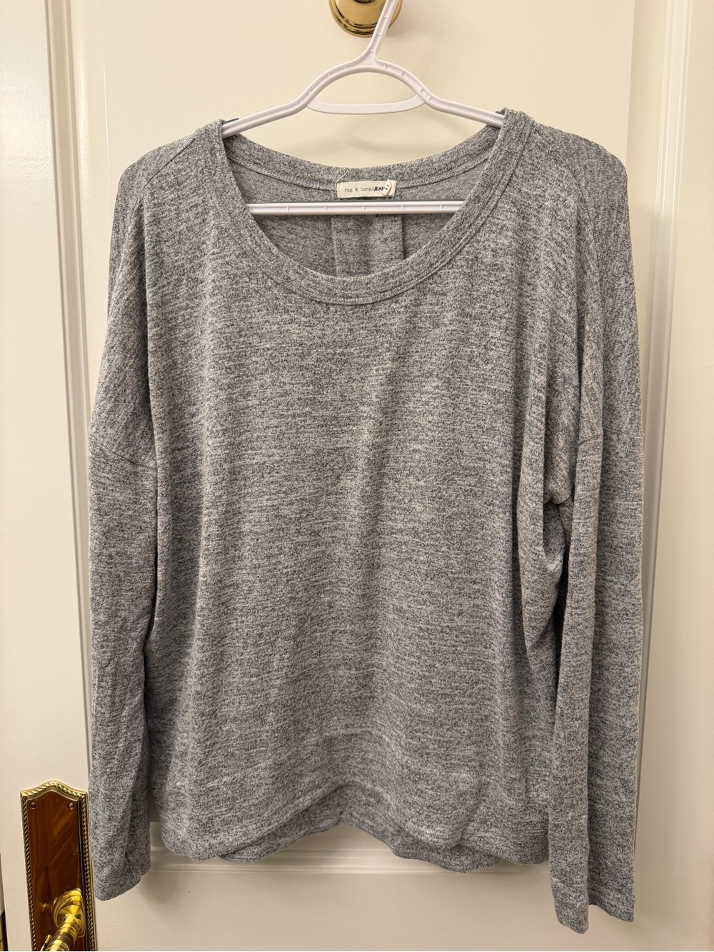 rag & bone Soft Heather Gray Long Sleeve Crew S